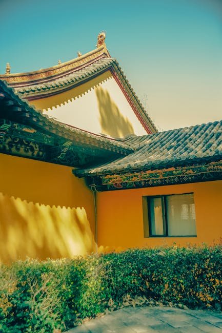 Contemporary Chinese single-family villa with modern architecture and landscaped garden